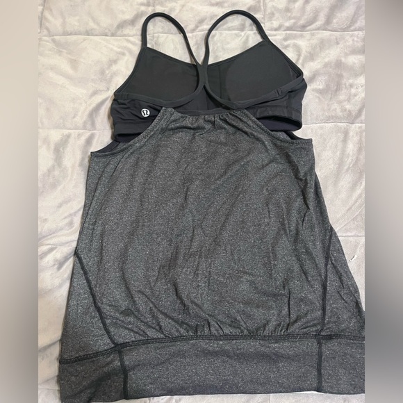 Lululemon Black/Gray Top/Bra - Picture 2 of 2